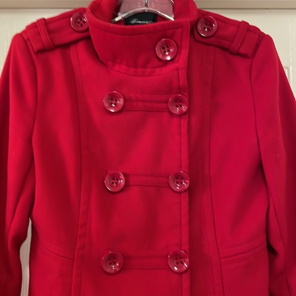 Forever 21 Red Double Breasted Pea Coat - Picture 4 of 8